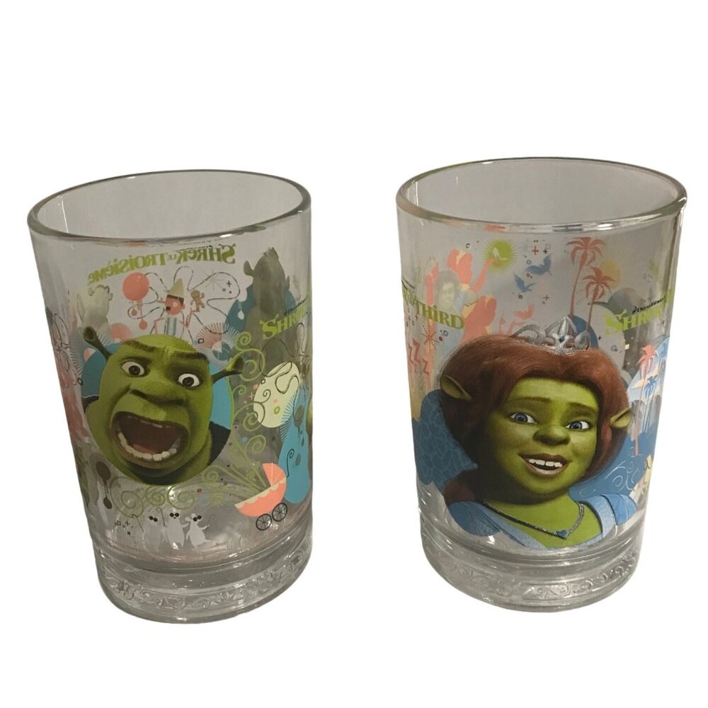Shrek The Third Collectible Glass Set of 2 DreamWorks